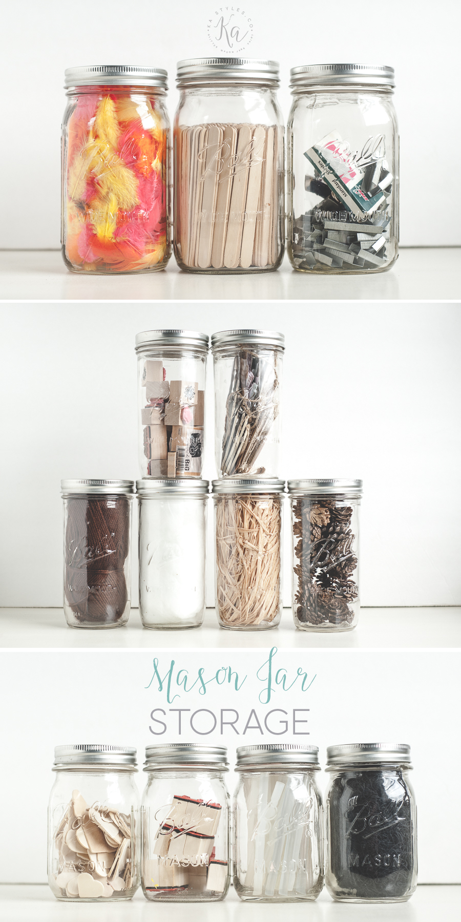 Mason jar organizing.