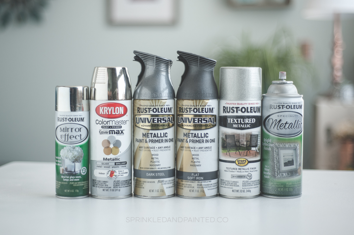Silver spray paint colors Rustoleum and Krylon