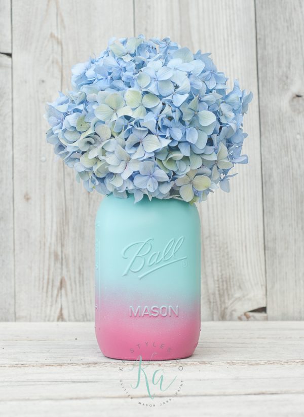 Ombre Mason Jar Round Up Sprinkled and Painted at KA Styles.co