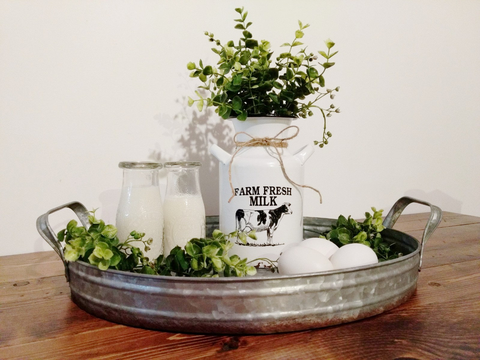 Cow milk can decor vase