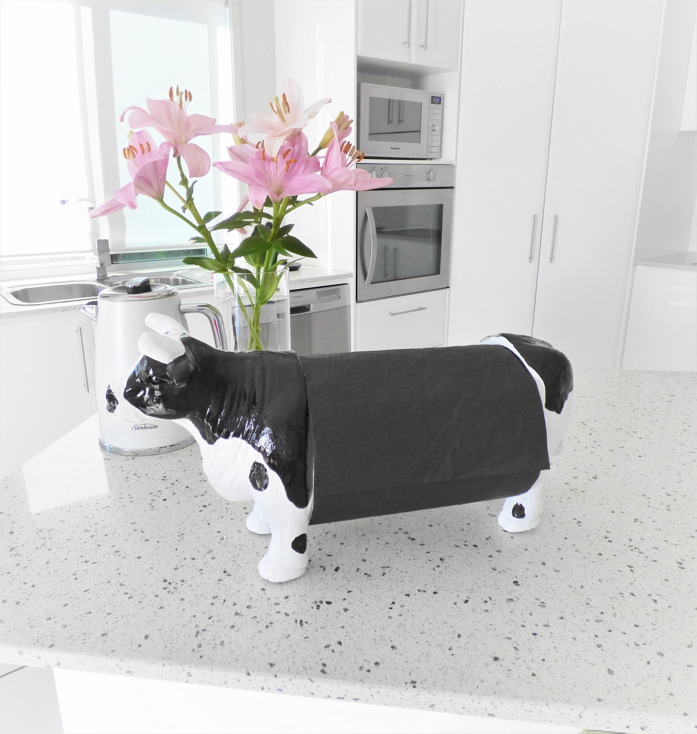 Cow decor paper towel holder