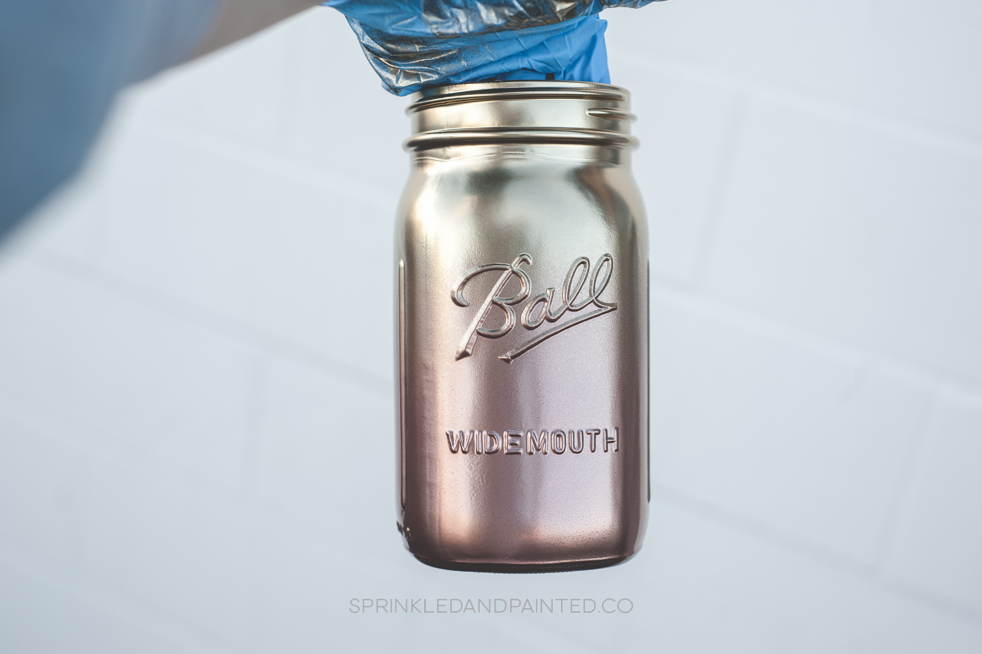 How to Ombre Spray Paint Mason Jars Sprinkled and Painted at KA Styles.co